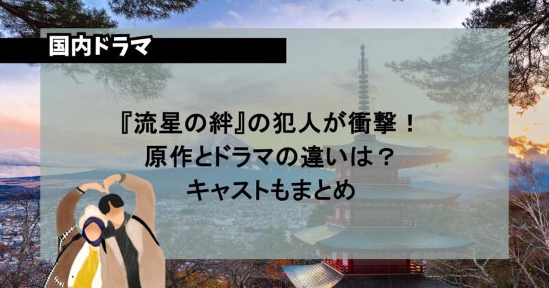 『流星の絆』の犯人が衝撃!原作とドラマの違いは?キャストもまとめ
